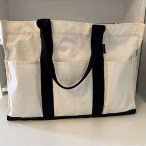 Logan and Lenora XL Beach Tote, Natural and Black